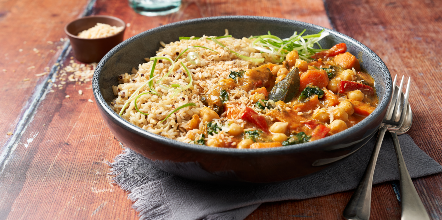 Sweet Potato, Chickpea and Spinach Curry