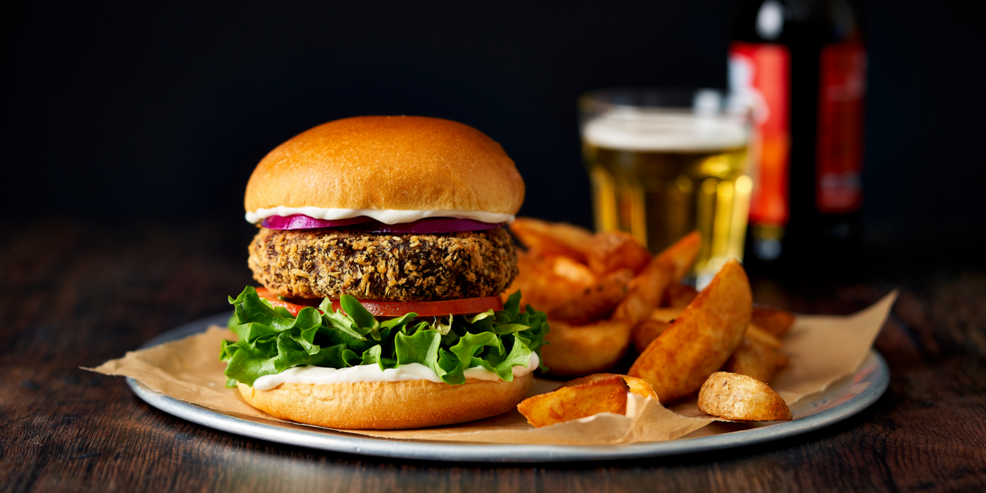 Smokey BBQ Bean Mushroom Burger