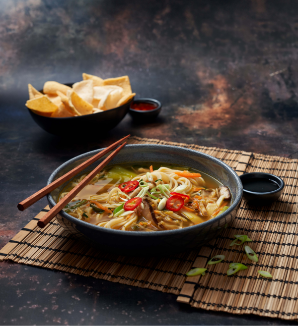 Vegetable Ramen Butter Chicken Sticky Ginger & Garlic Beef