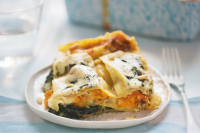 Butternut squash, goat cheese and spinash lasagne