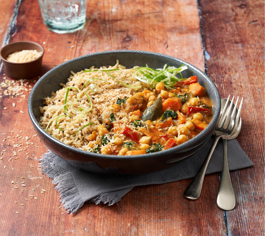 Sweet Potato, Chickpea and Spinach Curry