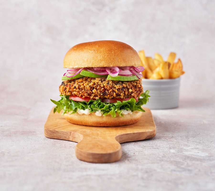 Beetroot, Red Pepper and Quinoa Burger